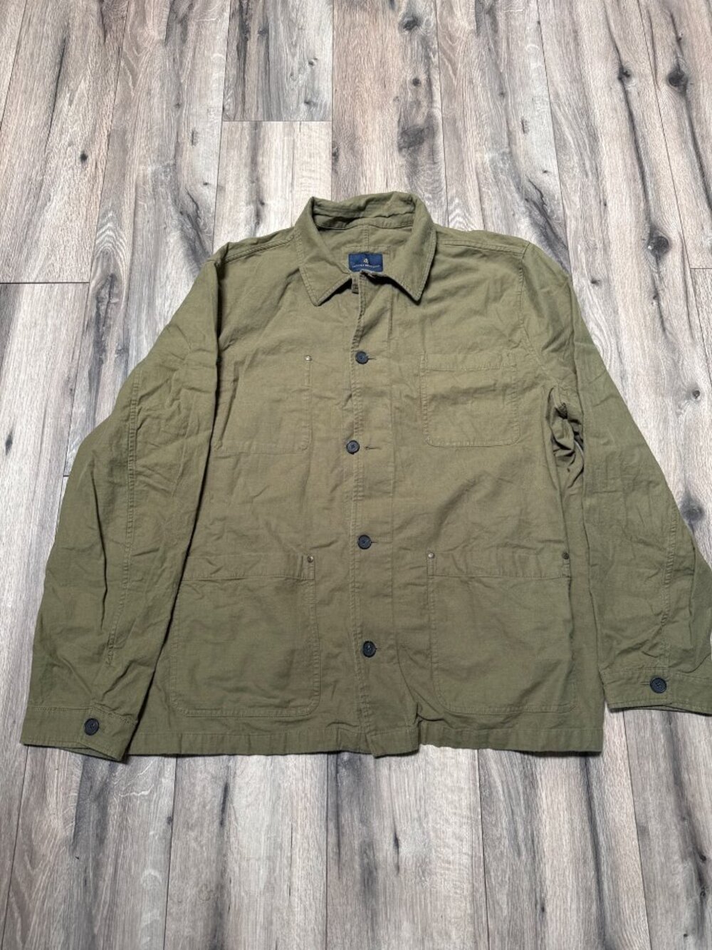 Brooks Brothers Mens Olive Button-Up Utility Jacket XXL Cotton Blend